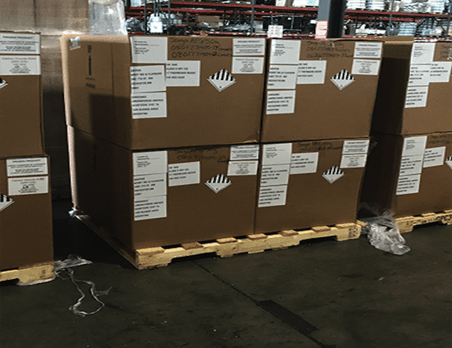 Safely packed items in warehouse safe warehouse pallet items